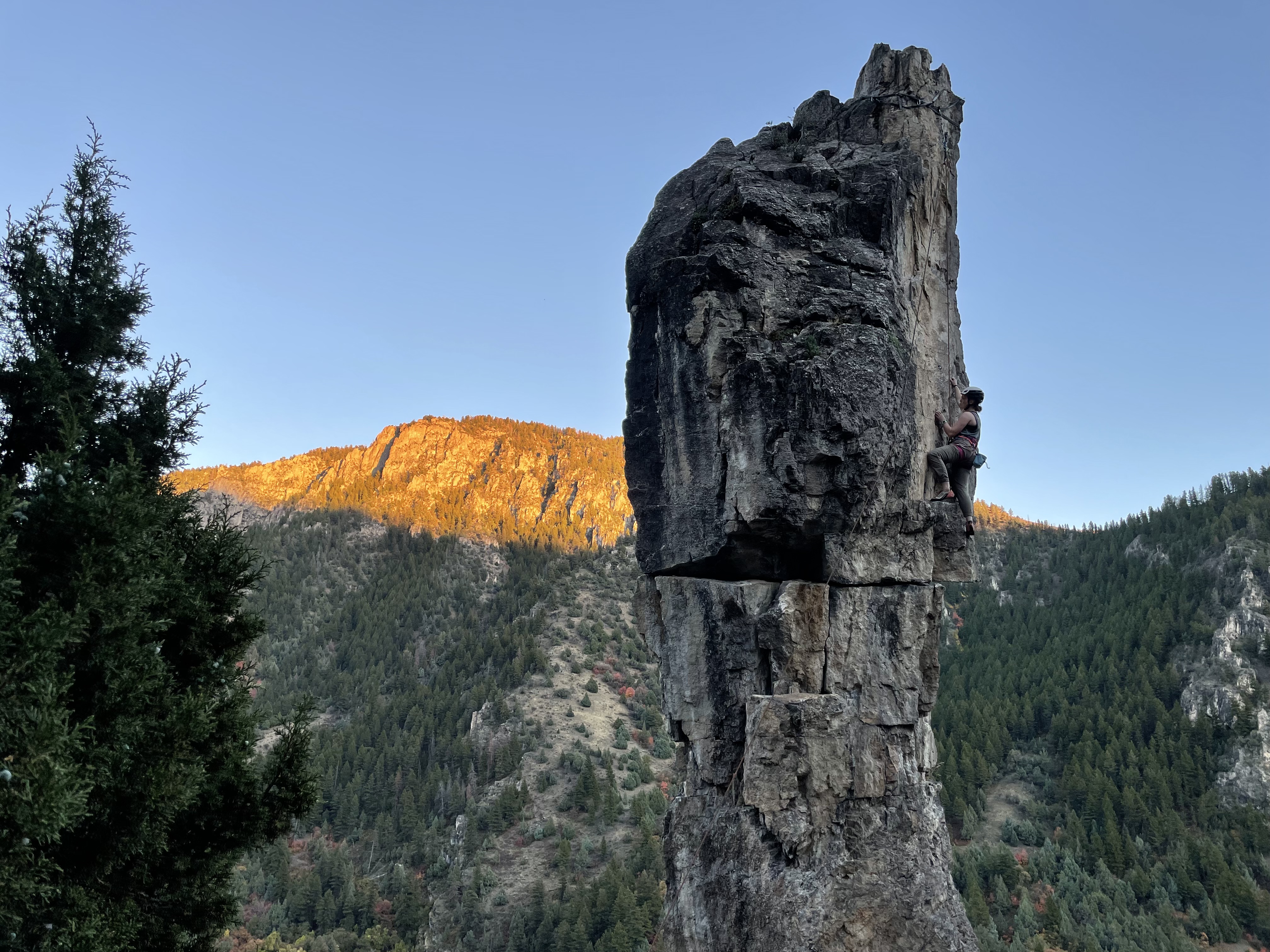 A picture of Kate rock climbing